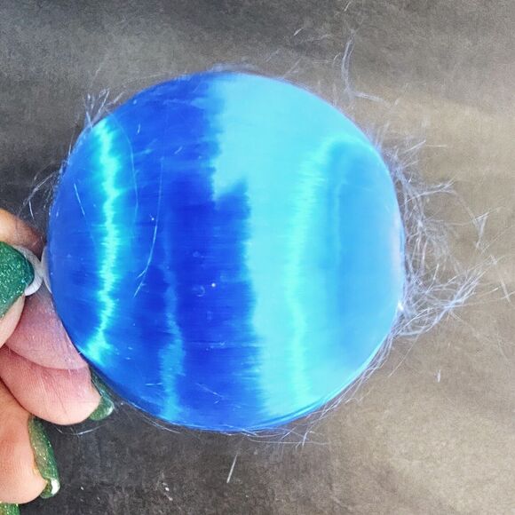 Vintage Pyramid Satin Rayon Christmas Ornaments set 5 Unbreakable Blue & Gold - Picture 7 of 11